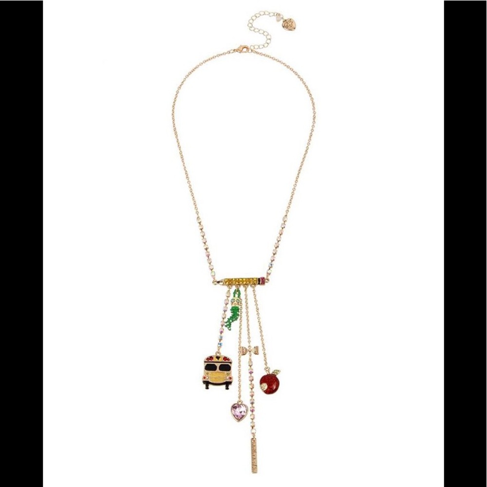 NWT Betsey Johnson Back To School Mixed Necklace